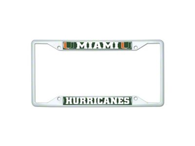 License Plate Frame with Miami; White (Universal; Some Adaptation May Be Required)