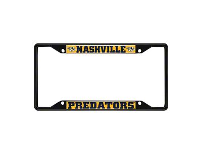 License Plate Frame with Nashville Predators Logo; Black and Yellow (Universal; Some Adaptation May Be Required)