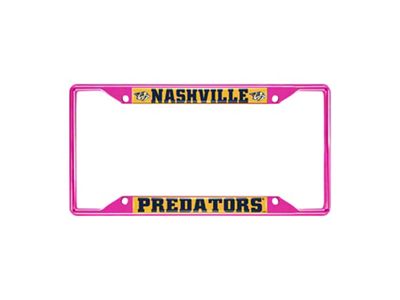 License Plate Frame with Nashville Predators; Pink (Universal; Some Adaptation May Be Required)