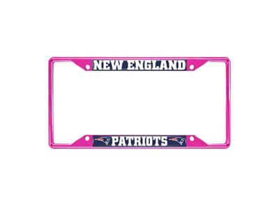 License Plate Frame with New England Patriots; Pink (Universal; Some Adaptation May Be Required)