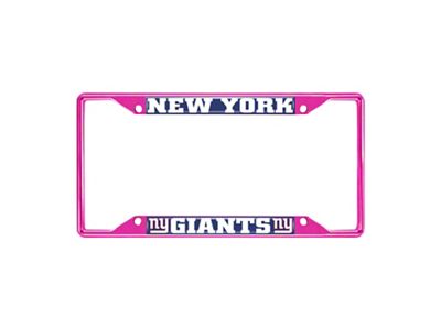 License Plate Frame with New York Giants; Pink (Universal; Some Adaptation May Be Required)