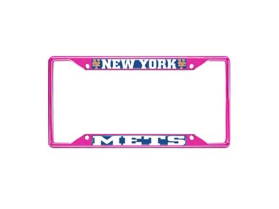 License Plate Frame with New York Mets; Pink (Universal; Some Adaptation May Be Required)