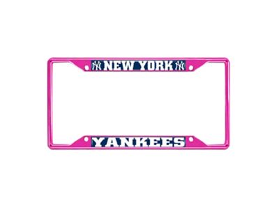 License Plate Frame with New York Yankees; Pink (Universal; Some Adaptation May Be Required)