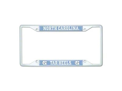 License Plate Frame with North Carolina; White (Universal; Some Adaptation May Be Required)