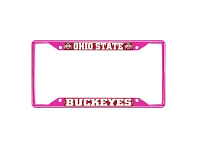 License Plate Frame with Ohio State; Pink (Universal; Some Adaptation May Be Required)