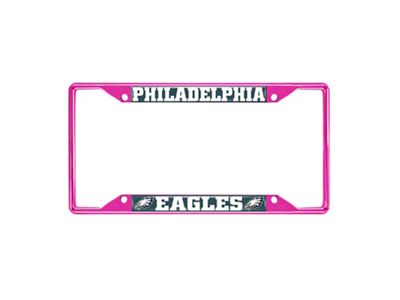 License Plate Frame with Philadelphia Eagles; Pink (Universal; Some Adaptation May Be Required)