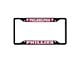 License Plate Frame with Philadelphia Phillies Logo; Black and Red (Universal; Some Adaptation May Be Required)