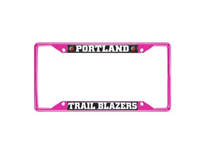 License Plate Frame with Portland Trail Blazers; Pink (Universal; Some Adaptation May Be Required)