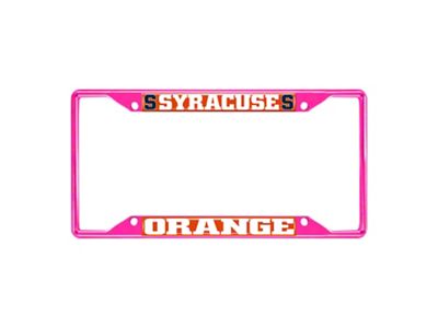 License Plate Frame with Syracuse; Pink (Universal; Some Adaptation May Be Required)