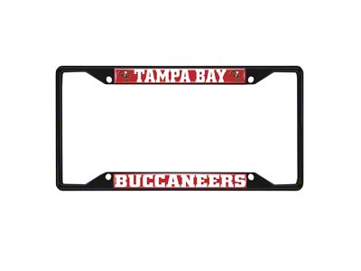 License Plate Frame with Tampa Bay Buccaneers Logo; Black and Red (Universal; Some Adaptation May Be Required)