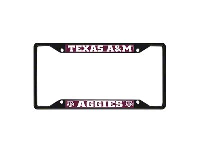 License Plate Frame with Texas A&M University Logo; Black and Maroon (Universal; Some Adaptation May Be Required)