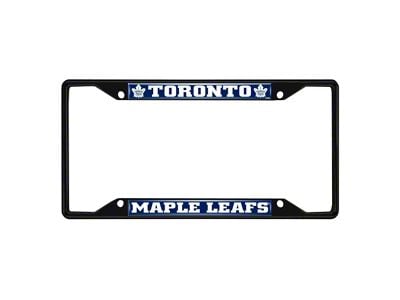 License Plate Frame with Toronto Maple Leafs Logo; Black and Blue (Universal; Some Adaptation May Be Required)