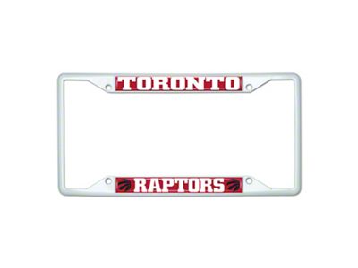 License Plate Frame with Toronto Raptors; White (Universal; Some Adaptation May Be Required)