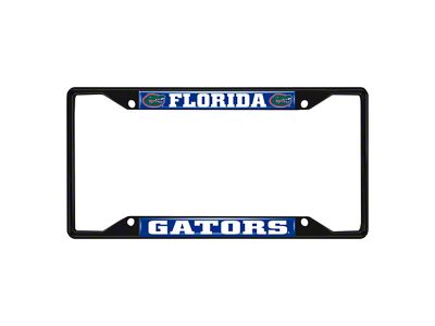 License Plate Frame with University of Florida Logo; Black and Blue (Universal; Some Adaptation May Be Required)