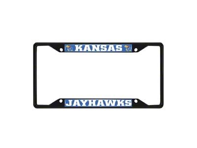 License Plate Frame with University of Kansas Logo; Black and Blue (Universal; Some Adaptation May Be Required)