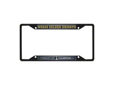 License Plate Frame with Vegas Golden Knights Stanley Cup Champions Logo; Gray (Universal; Some Adaptation May Be Required)