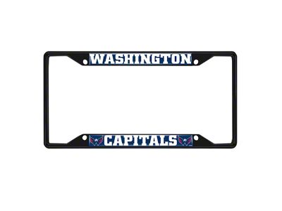 License Plate Frame with Washington Capitals Logo; Black and Red (Universal; Some Adaptation May Be Required)