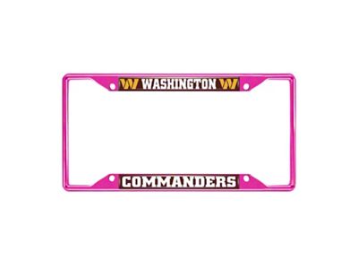 License Plate Frame with Washington Commanders; Pink (Universal; Some Adaptation May Be Required)