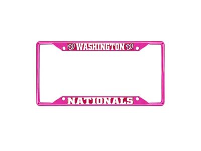 License Plate Frame with Washington Nationals; Pink (Universal; Some Adaptation May Be Required)