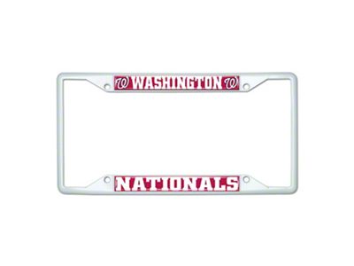 License Plate Frame with Washington Nationals; White (Universal; Some Adaptation May Be Required)