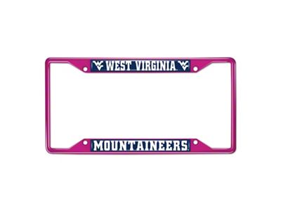 License Plate Frame with West Virginia; Pink (Universal; Some Adaptation May Be Required)