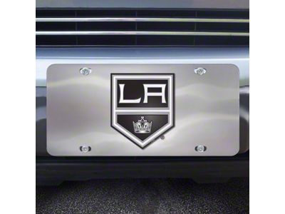 License Plate with Los Angeles Kings Logo; Chrome (Universal; Some Adaptation May Be Required)