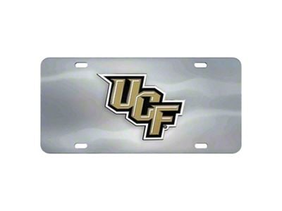 License Plate with University of Central Florida Logo; Chrome (Universal; Some Adaptation May Be Required)