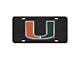 License Plate with University of Miami Logo; Black (Universal; Some Adaptation May Be Required)