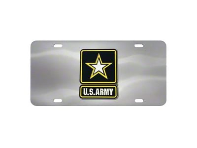 License Plate with U.S. Army Logo; Chrome (Universal; Some Adaptation May Be Required)