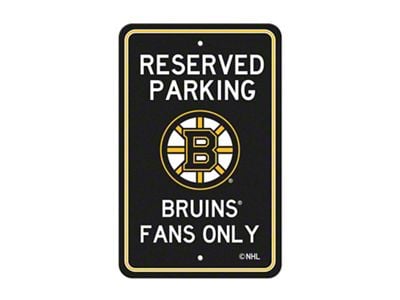 Parking Sign with Boston Bruins Logo; Black