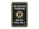 Parking Sign with Boston Bruins Logo; Black