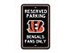 Parking Sign with Cincinnati Bengals Logo; Black