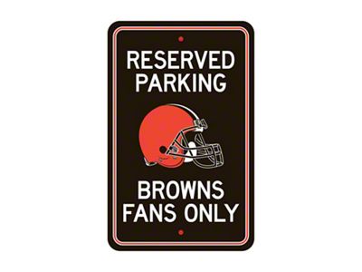 Parking Sign with Cleveland Browns Logo; Brown