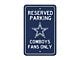 Parking Sign with Dallas Cowboys Logo; Navy