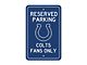 Parking Sign with Indianapolis Colts Logo; Blue