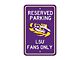 Parking Sign with Louisiana State University Logo; Purple