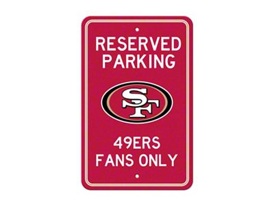 Parking Sign with San Francisco 49ers Logo; Red