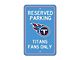 Parking Sign with Tennessee Titans Logo; Navy