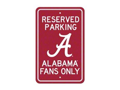 Parking Sign with University of Alabama Logo; Crimson