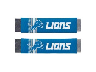 Rally Seatbelt Pads with Detroit Lions Logo; Blue (Universal; Some Adaptation May Be Required)