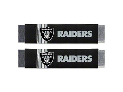 Rally Seatbelt Pads with Las Vegas Raiders Logo; Black (Universal; Some Adaptation May Be Required)