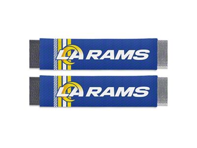 Rally Seatbelt Pads with Los Angeles Rams Logo; Blue (Universal; Some Adaptation May Be Required)