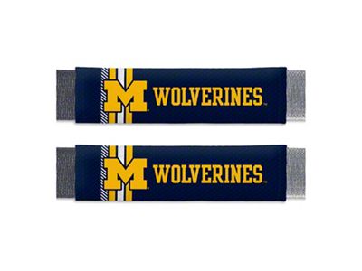 Rally Seatbelt Pads with Michigan Logo; Blue (Universal; Some Adaptation May Be Required)