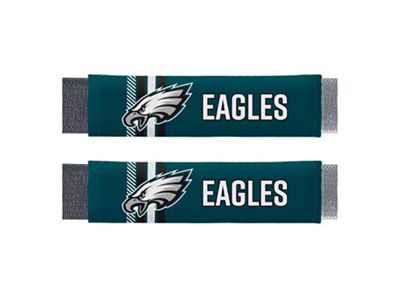 Rally Seatbelt Pads with Philadelphia Eagles Logo; Green (Universal; Some Adaptation May Be Required)