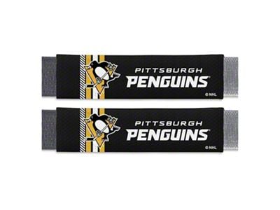 Rally Seatbelt Pads with Pittsburgh Penguins Logo; Black (Universal; Some Adaptation May Be Required)