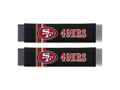 Rally Seatbelt Pads with San Francisco 49ers Logo; Black (Universal; Some Adaptation May Be Required)