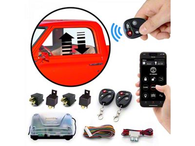 Remote Car Power Window Control Kit with Keyless Entry System (Universal; Some Adaptation May Be Required)