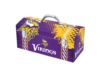 Tool Box with Minnesota Vikings Logo; Purple and Yellow