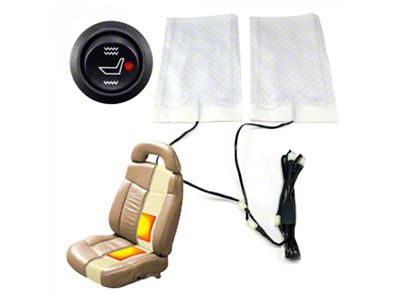 Universal Car Heated Seat Kit with High/Low Switch; Carbon Fiber Elements (Universal; Some Adaptation May Be Required)