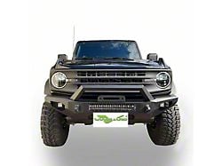 HD Front Bumper with Hoop; Black (21-24 Bronco, Excluding Raptor)